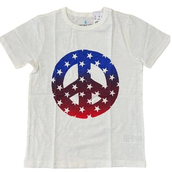 NWT J. Crew Kids' Red/White/Blue America Peace 4th of July T-Shirt - Picture 2 of 8